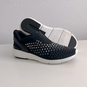 Michael Kors Ace Trainer Sneaker Scuba Black Bling Sz 8 M